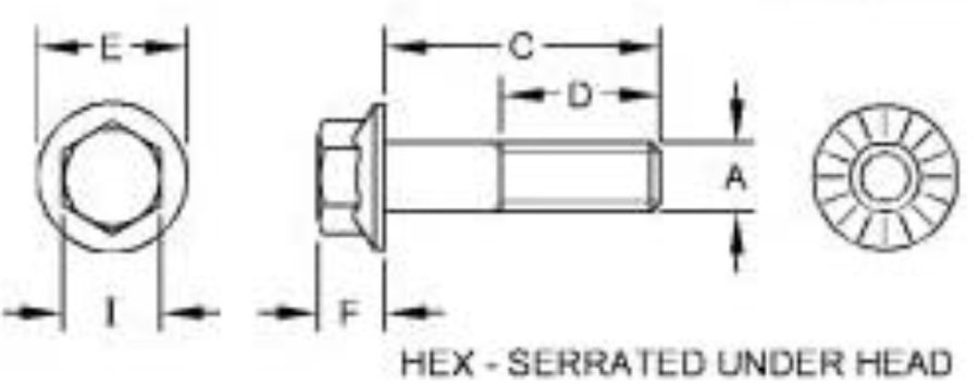 Hexagonal Head Flanged Screw - 8MM Thread - 19M8163