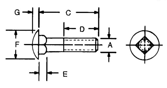 Carriage Bolt - Inches - 03H1268