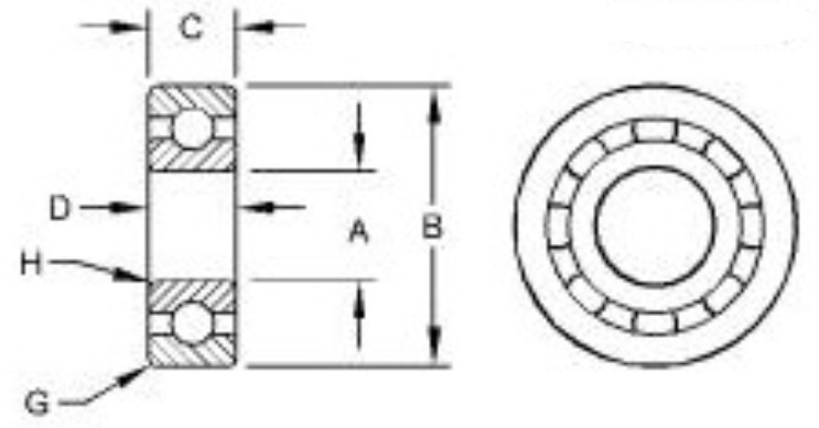 Single Row Cylindrical Ball Bearing - RE346080