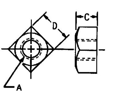 Square Nut - Inches - T45097