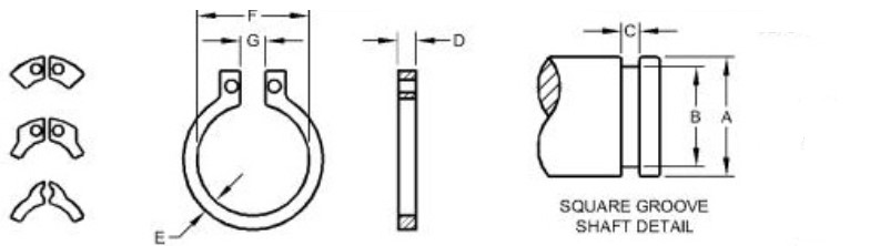 External Snap Ring - Groove Width (IN): 0.1043 - 40M7180