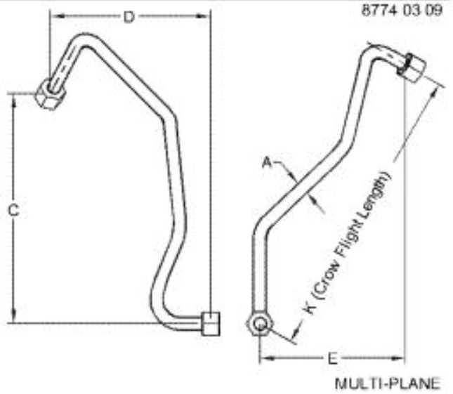 Pivot Loop to Bucket Cylinder Rod Oil Line - AT484132