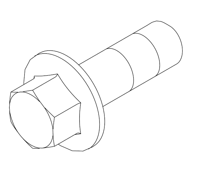 Hexagonal Head Flanged Screw - 10MM Thread X 30MM Length - R532299