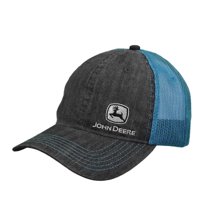 Casquette John Deere Femme - Ivory Et Coral - Casquette Patch Logo Tracteur - Maille Respirante