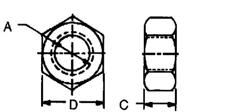 Hexagonal Nut - 16MM Thread - 14M7276